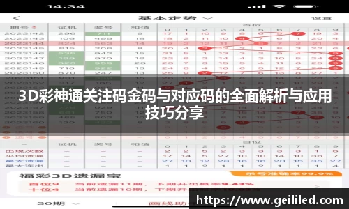 3D彩神通关注码金码与对应码的全面解析与应用技巧分享
